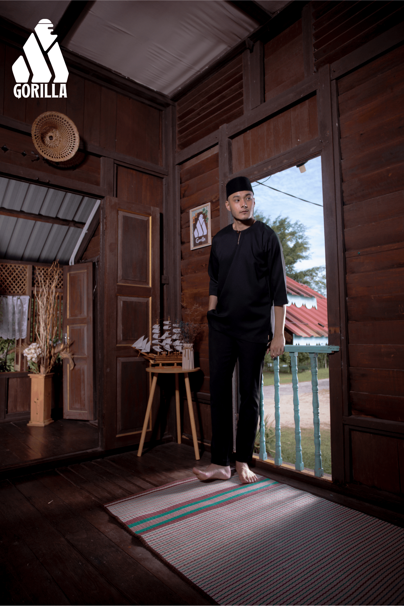 Black - Kurta Modern Classic - Gorilla - kurta.my
