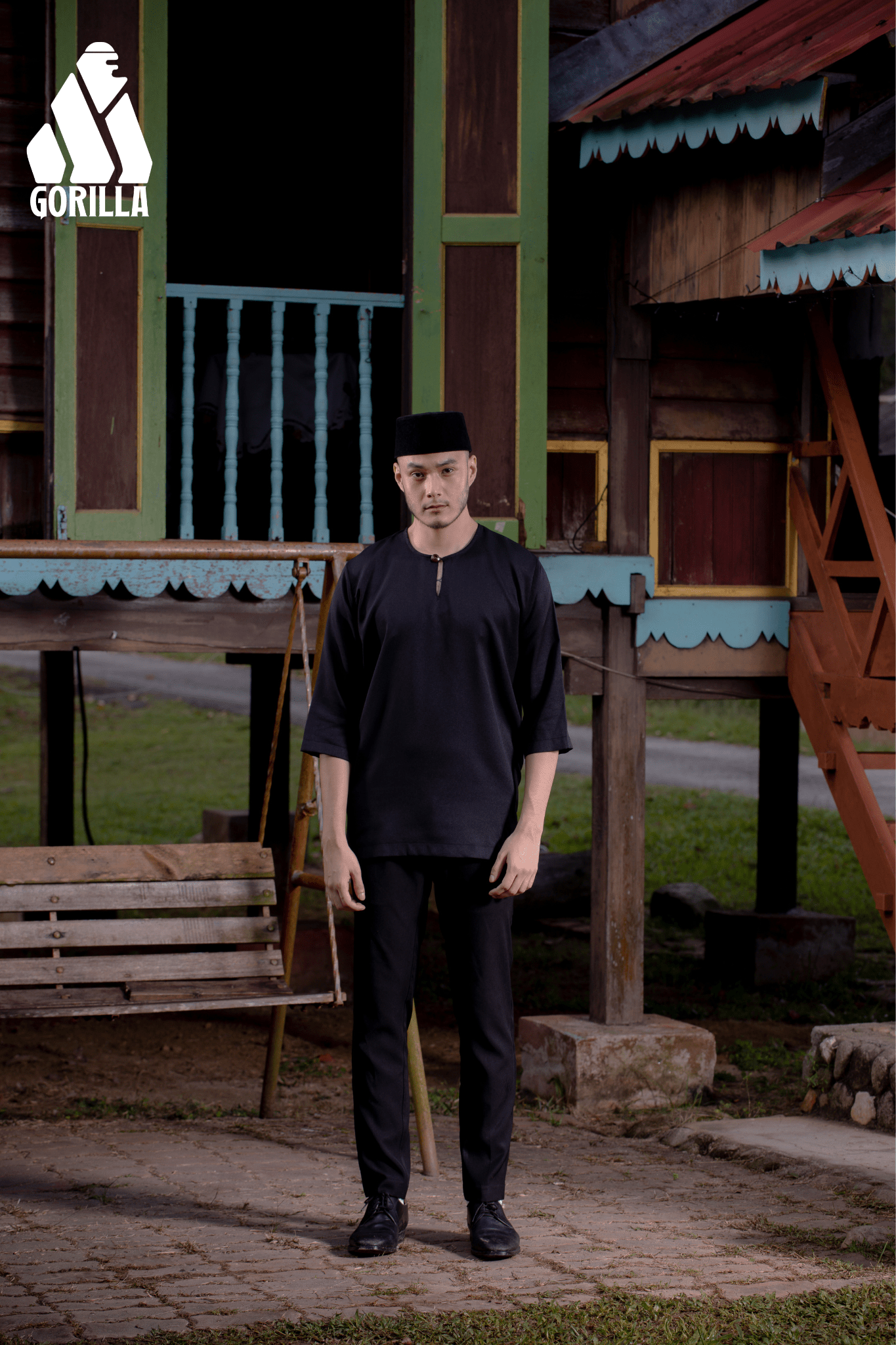 Black - Kurta Modern Classic - Gorilla - kurta.my