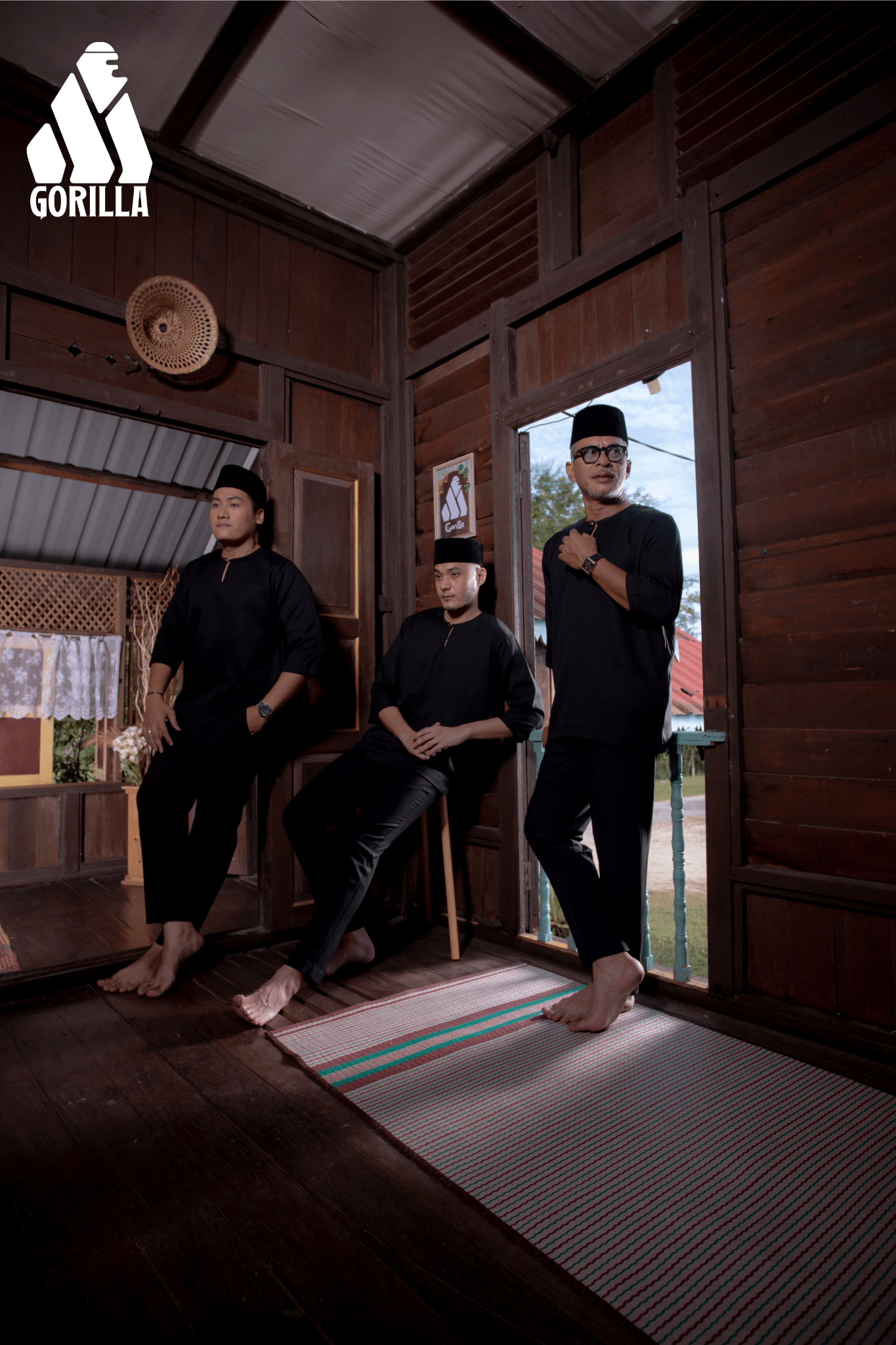 Black - Kurta Modern Classic - Gorilla - kurta.my