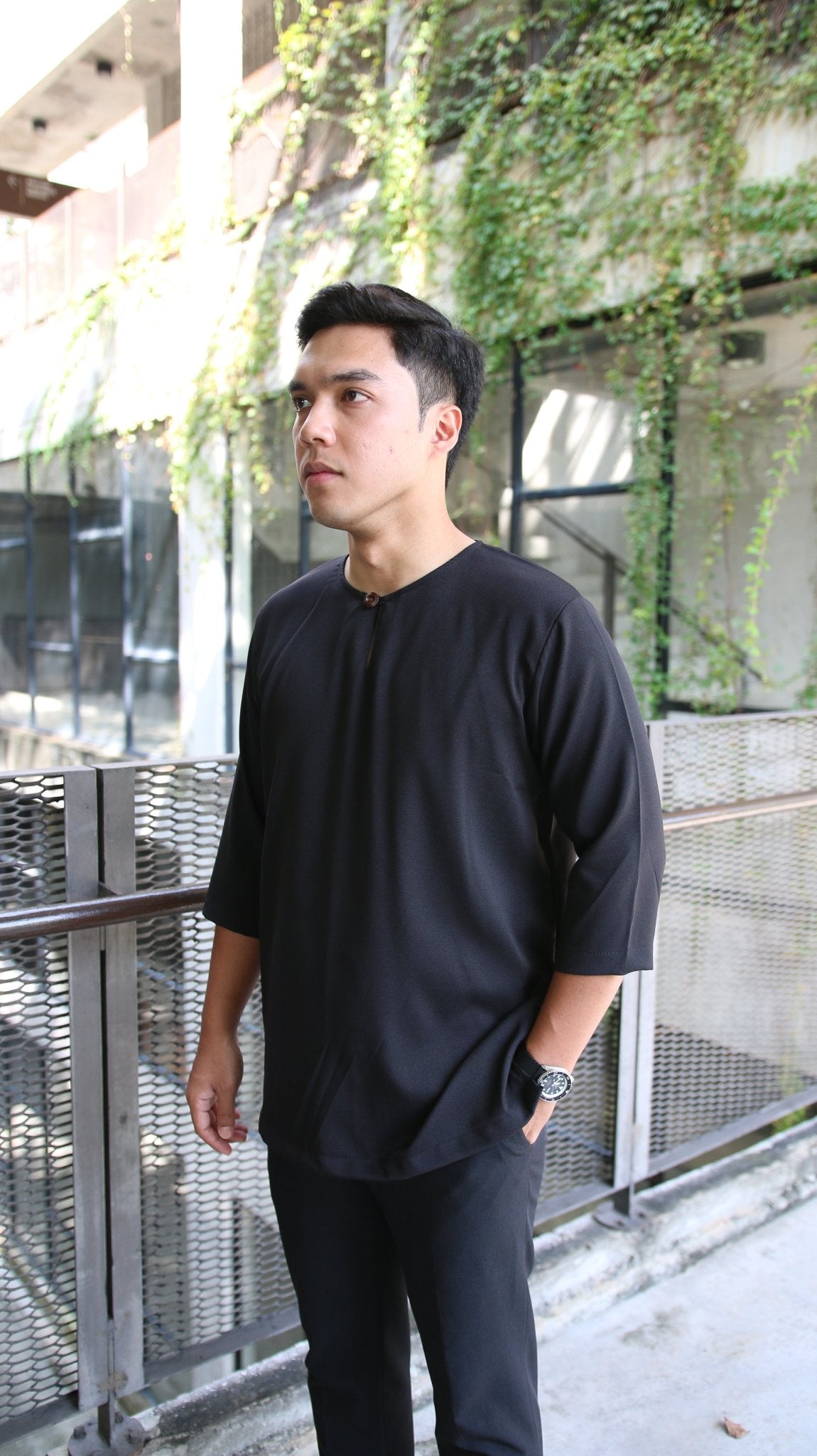 Black - Kurta Modern Classic - Gorilla - kurta.my